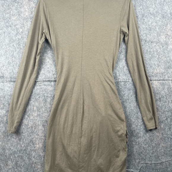 Michael Stars Olive Green Long Sleeve Wrap Tie Tee Lagenlook Dress - Picture 5 of 6